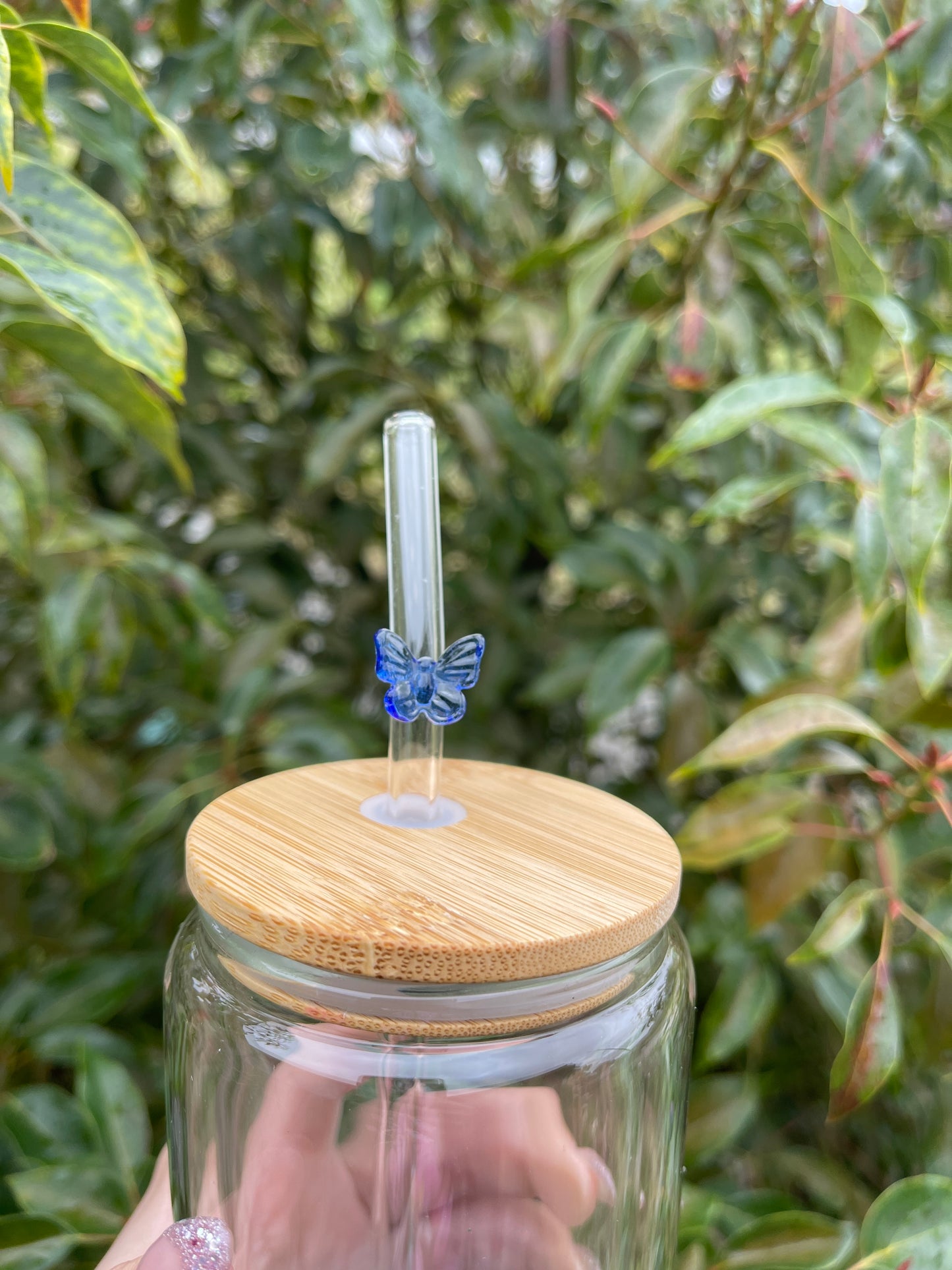 Glass butterfly straws