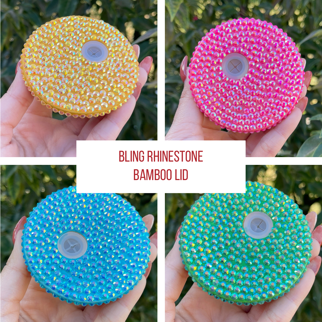 Rhinestone Bamboo Lids