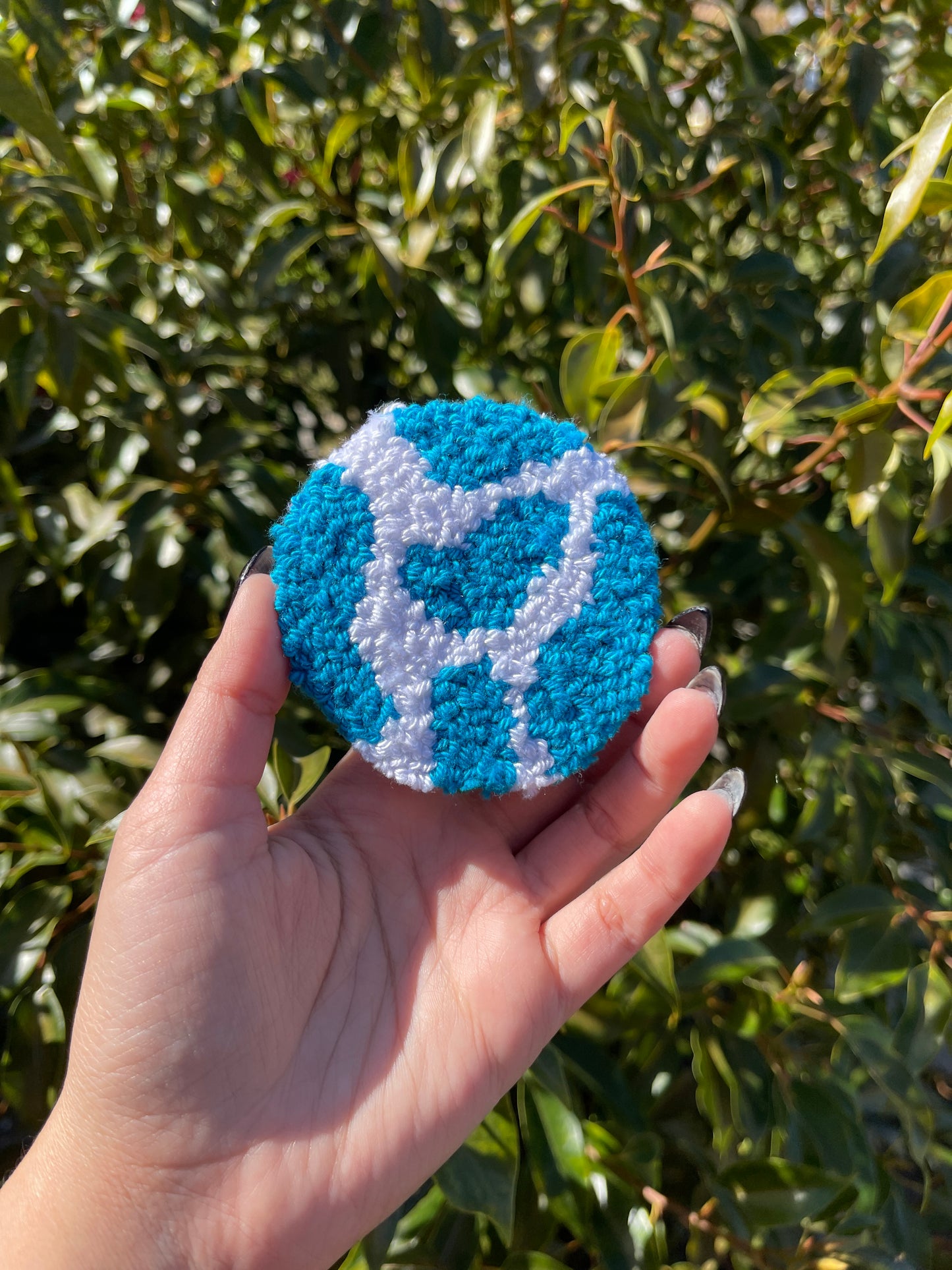 Light Blue Checkered and Cow Print Car Coasters